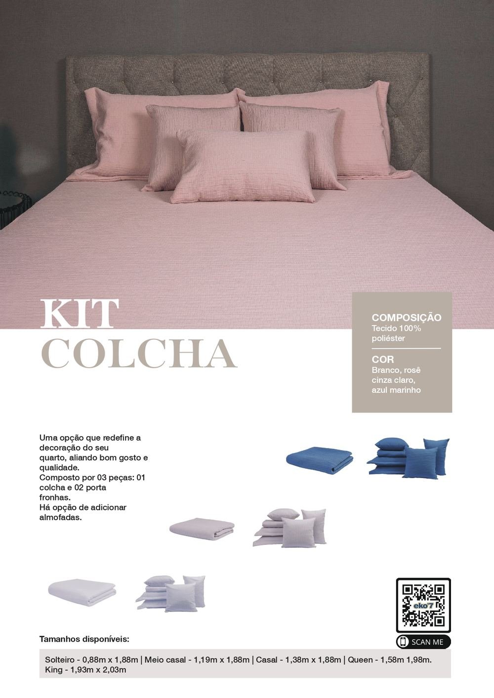 Página de catálogo do kit colcha com fronhas