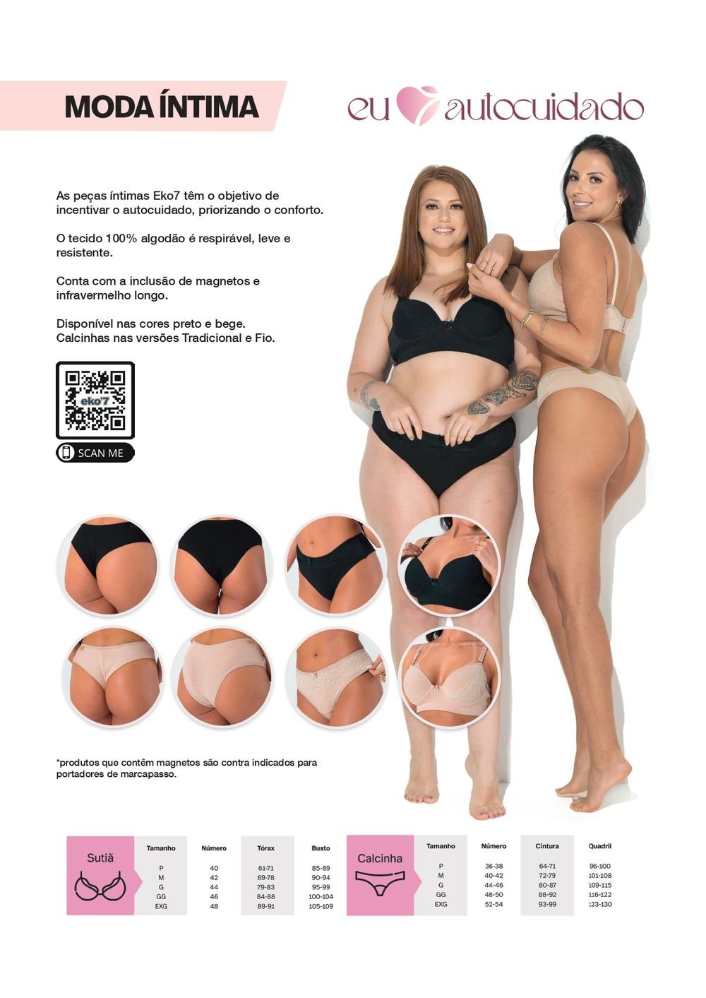 Página de catálogo da linha de moda íntima Eko'7