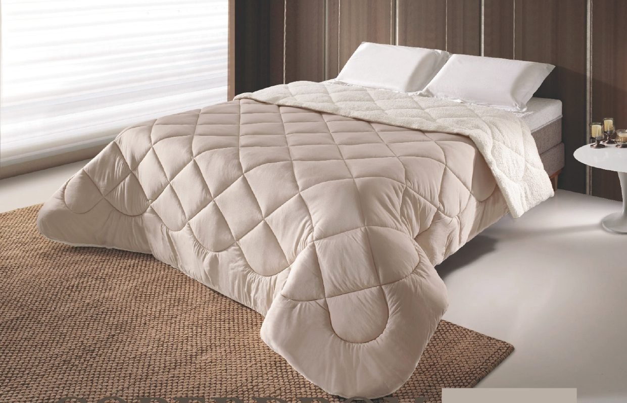 Quarto com coberdrom dupla face Vedovato, tons de bege, conforto e bem-estar