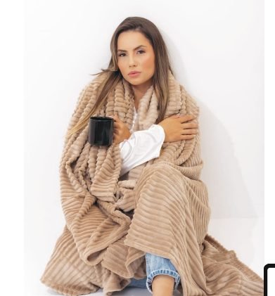 Manta em plush macia para aquecer nos dias frios
