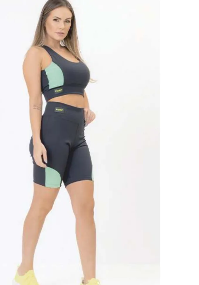 Top Fitness Nadador e Short Feminino